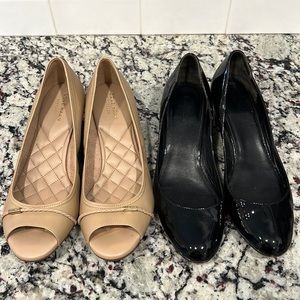 Two pairs of Cole Haan wedge dress shoes